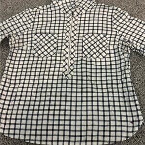 Tommy Hilfiger black and White Plaid Shirt